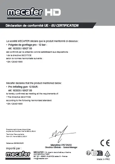 Document de conformité