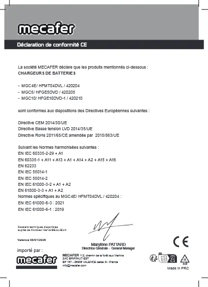 Document de conformité