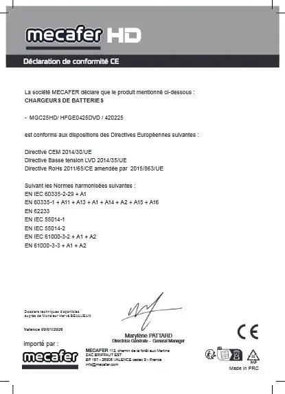 Document de conformité