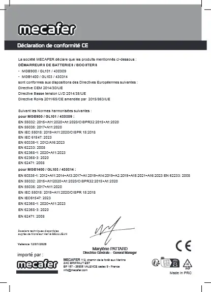 Document de conformité